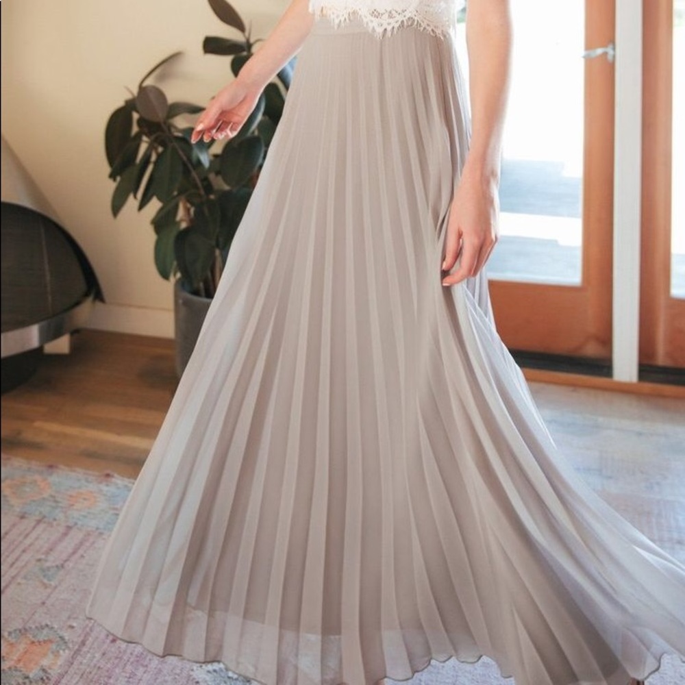 Morning Lavender Simone Pleated Maxi Skirt